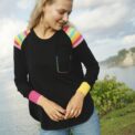 Zaket & Plover - Stripe Shoulder Jumper in Black (SOLD OUT)